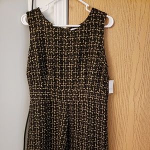 Gold and black tweed dress